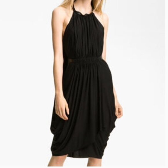 Rag & Bone Black Rowan Draped Dress Size 2 - Picture 1 of 14